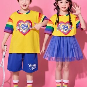 Short-sleeve tops and skirts